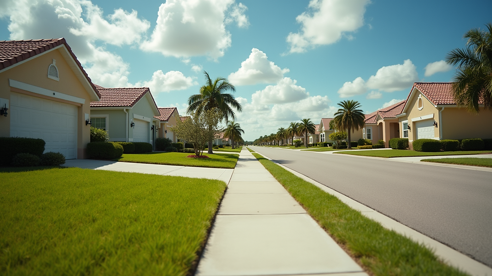Eye-level view of Florida residential neighborhoods