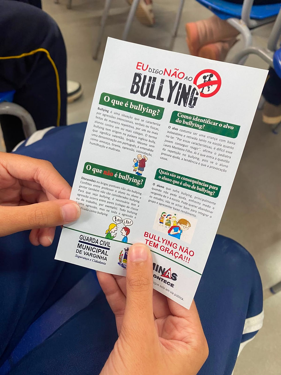 GCMV E ESCOLA MUNICIPAL UNEM FORÇAS EM PALESTRA CONTRA O BULLYING E PROMOVEM CULTURA DE RESPEITO EM VARGINHA