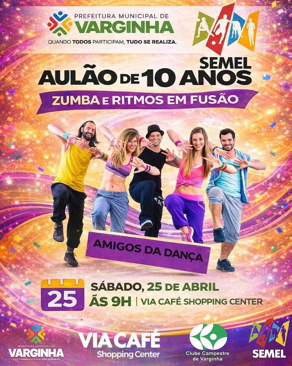 VARGINHA CELEBRA UMA DÉCADA DE ZUMBA COM AULÃO GRATUITO NO VIA CAFÉ SHOPPING