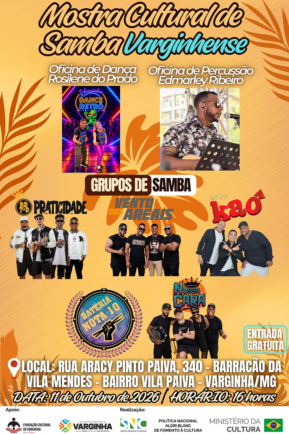 MOSTRA CULTURAL DE SAMBA VARGINHENSE CELEBRA A MÚSICA LOCAL