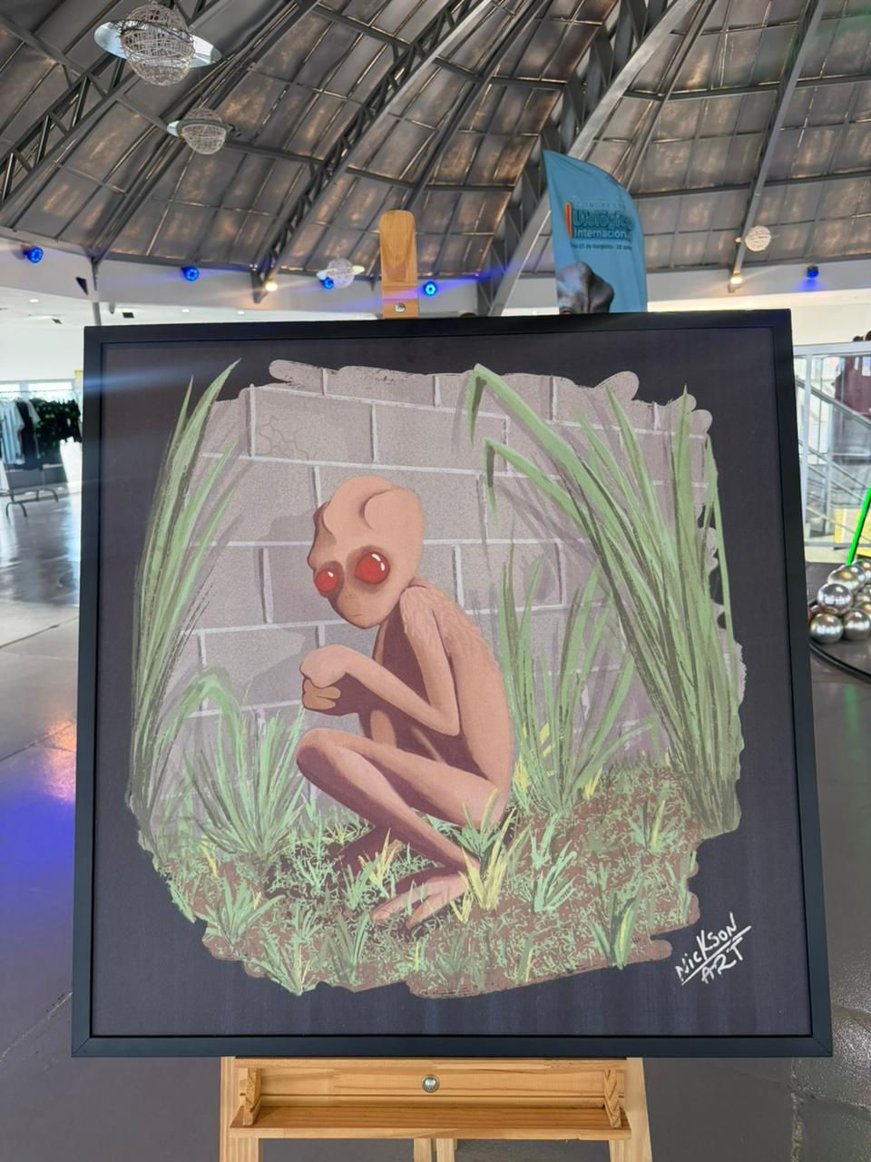 ARTISTA DE VARGINHA DOA QUADRO TEMÁTICO AO MEMORIAL DO ET E RECEBE RECONHECIMENTO DA PREFEITURA