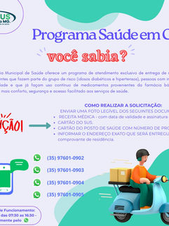 SUS EM CASA: SEUS MEDICAMENTOS ENTREGES SEM SAIR DO LAR