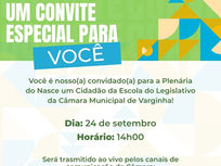 PLENÁRIA DO PROJETO NASCE UM CIDADÃO COLOCA ESTUDANTES NO PAPEL DE PARLAMENTARES EM VARGINHA