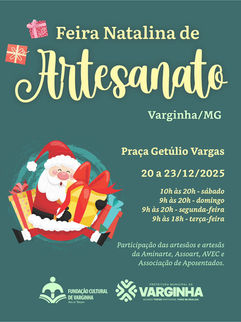 FEIRA NATALINA DE ARTESANATO OCUPA A PRAÇA GETÚLIO VARGAS EM VARGINHA