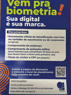 Dia "B" da Biometria em Varginha: sábado (4) é dia de regularizar o título