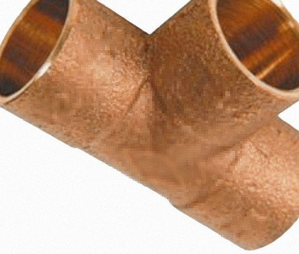 Miniatura: Tee de bronce para soldar con salida hembra 1" x 1/2" - derivación en T para cañería