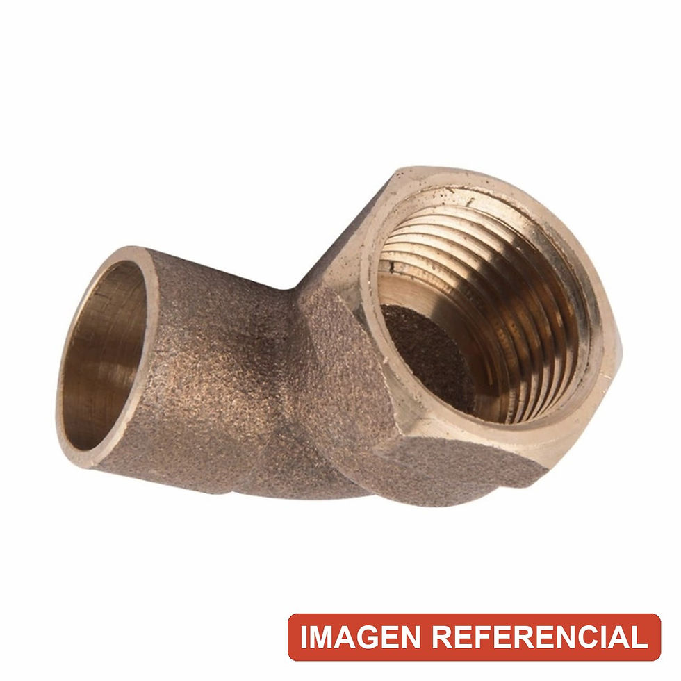 Miniatura: Codo Hi Hi 1 1/2" Bronce - detalle del cuerpo y la rosca, imagen referencial