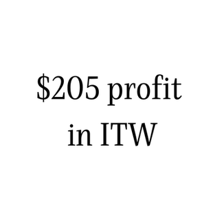 $205 profit from selling put options on ITW stock