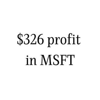 $326 realized profit from a put ratio options trade in MSFT