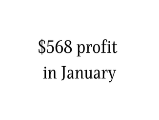 $568 realized profit from selling options in January 2026