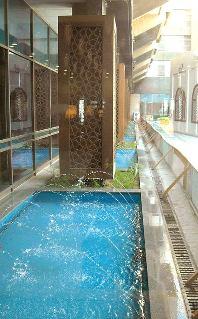 Beautiful fountain pools desiged by T.H.Pritchett/Assocciates