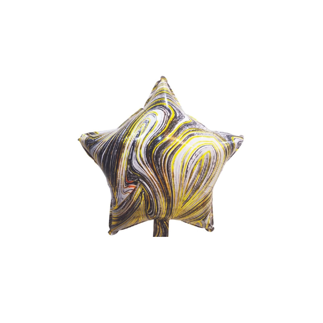 Balon Foil Bintang Marble Hitam