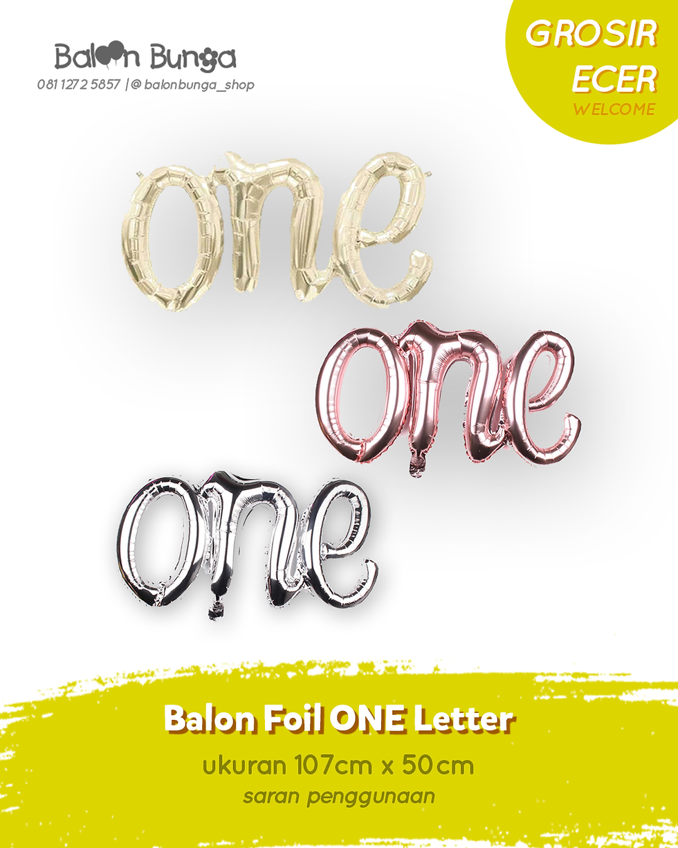 Balon Huruf One Latin