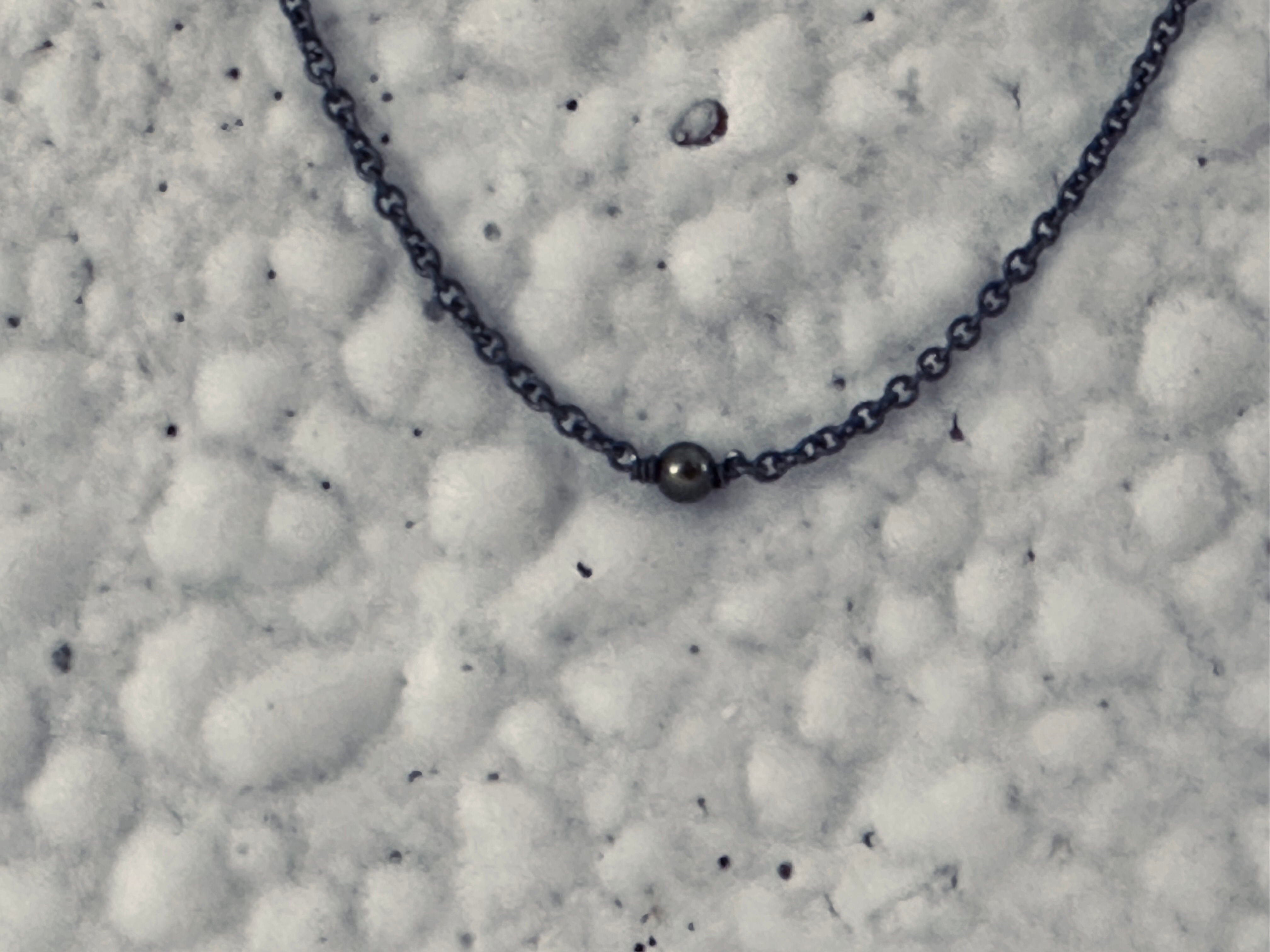 17 Stephanie Schneider Silver Oxidised Akoya Pearl Necklace