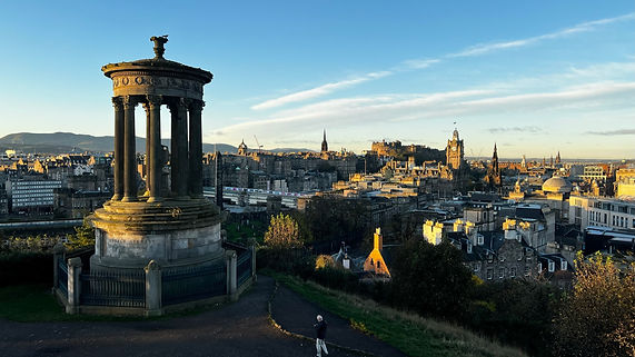 Calton Hill and the Old and New Towns of Edinburgh.