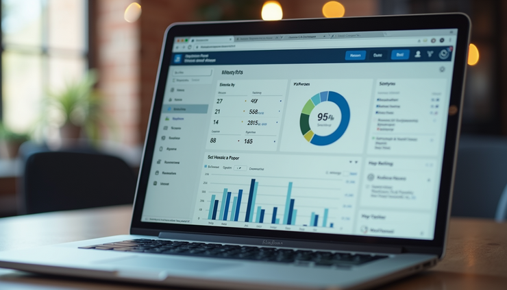 Close-up view of a Wix dashboard showing SEO settings and analytics