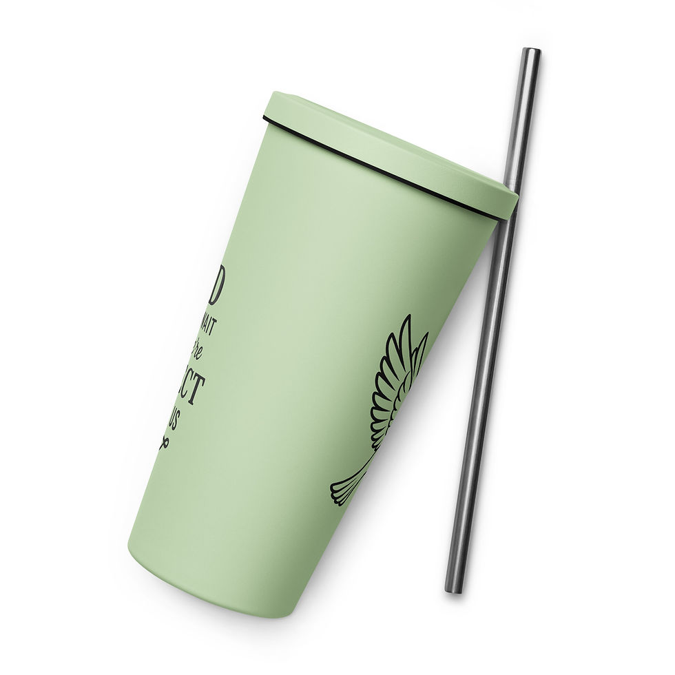 Thumbnail: God Doesn't Wait - Insulated tumbler w/straw