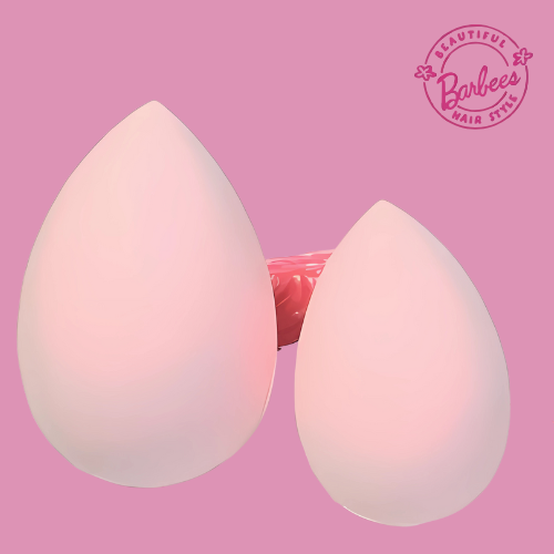 Barbees Beauty Blender Set: Two pink makeup sponges