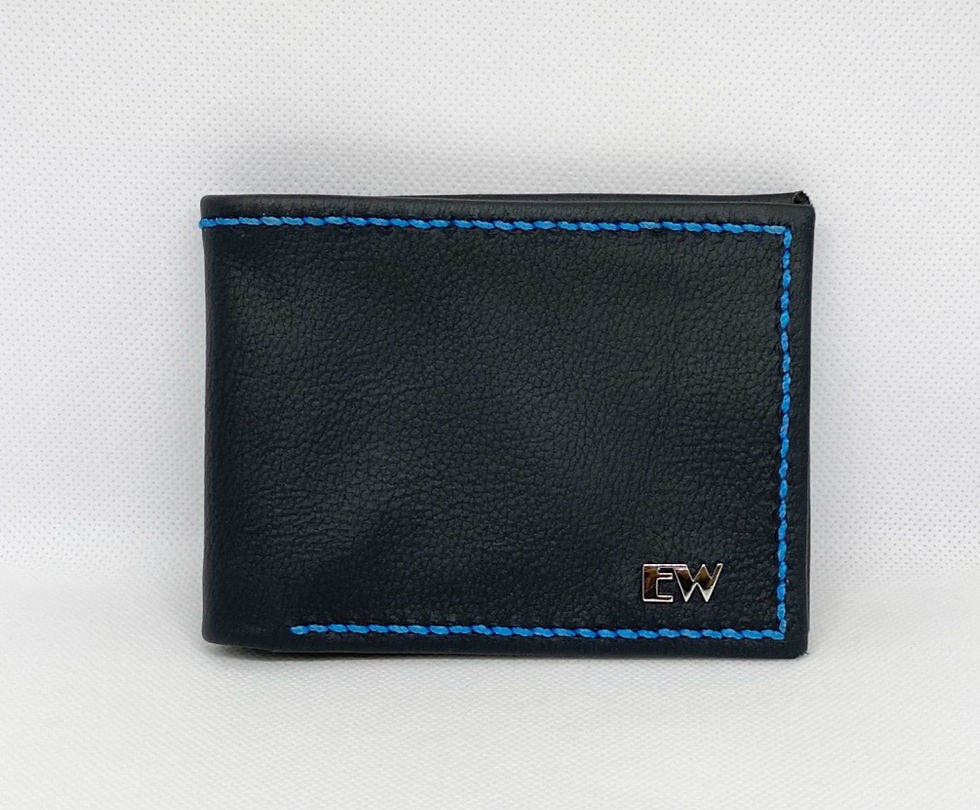 Thumbnail: Exotic Bovine Wallet - Black with personalized stitching