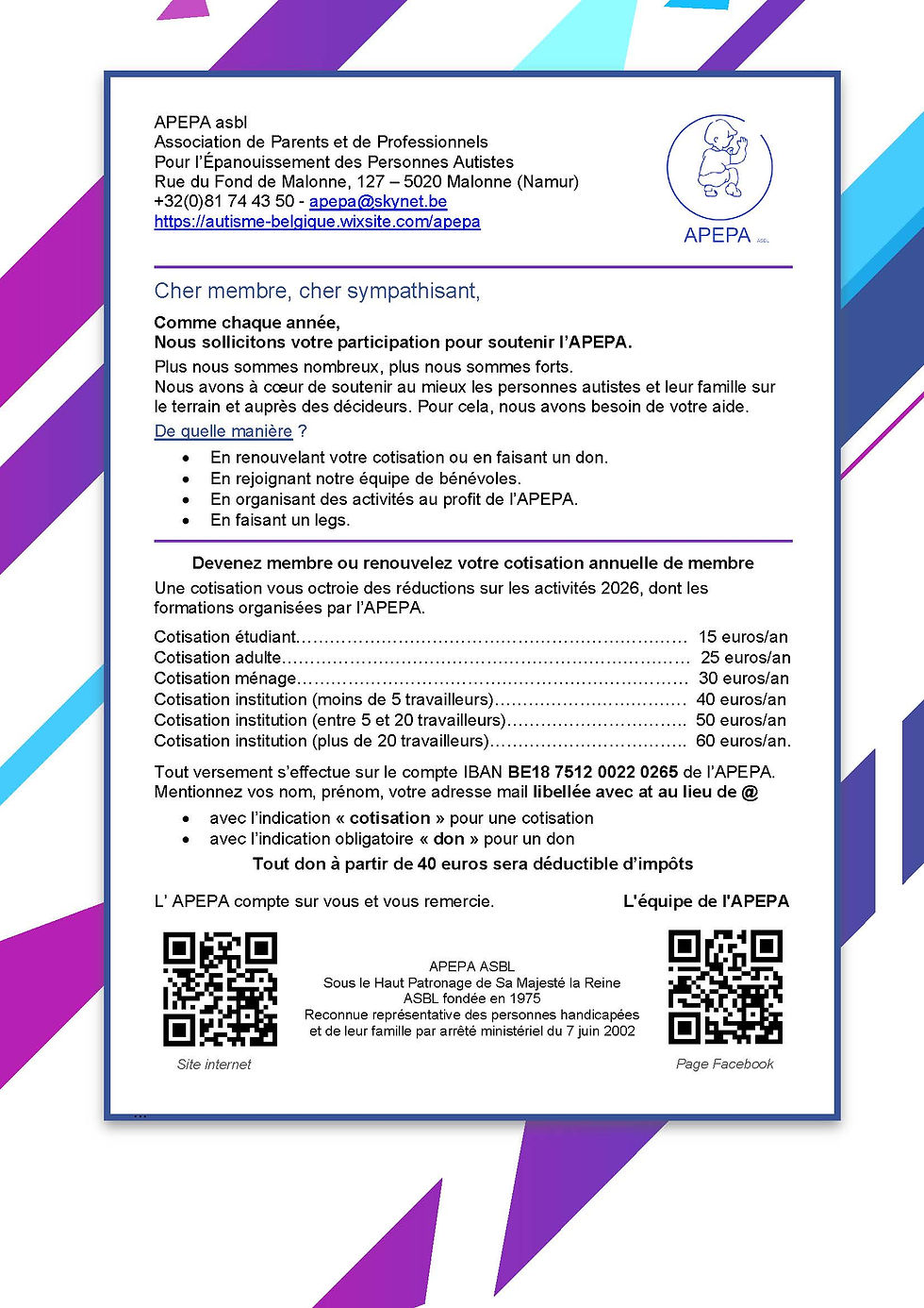 Appel à cotisations 2026