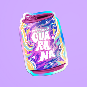 Kpop Demon Hunters, Saja Boys, Huntrix, Pequeno Guaraná, Soda Pop, holográfico, adesivo kpop, kpop merch, fanmade, adesivo vinil, sticker
