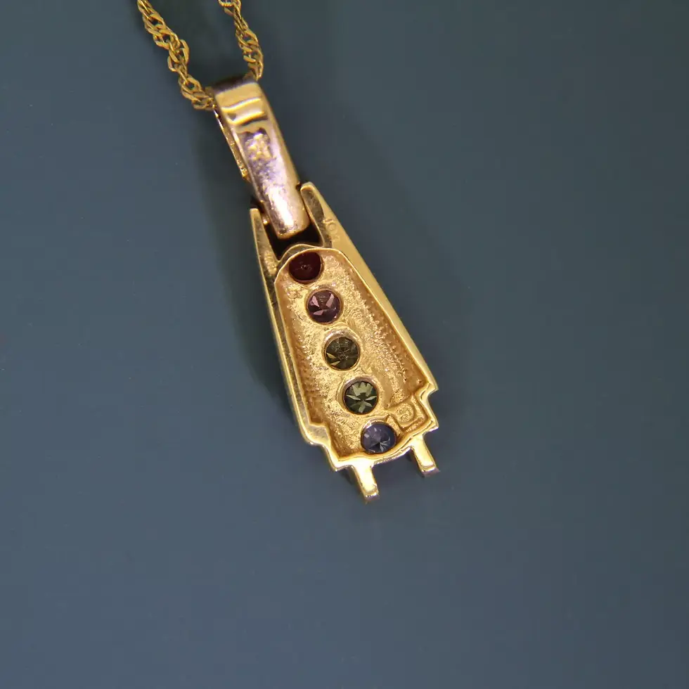 Thumbnail: 9ct Gold Multi Sapphire Pendant 18" Chain