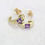 Thumbnail: 9ct Gold Natural Amethyst Hoop Earrings