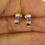 Thumbnail: 9ct Gold Natural Amethyst Hoop Earrings