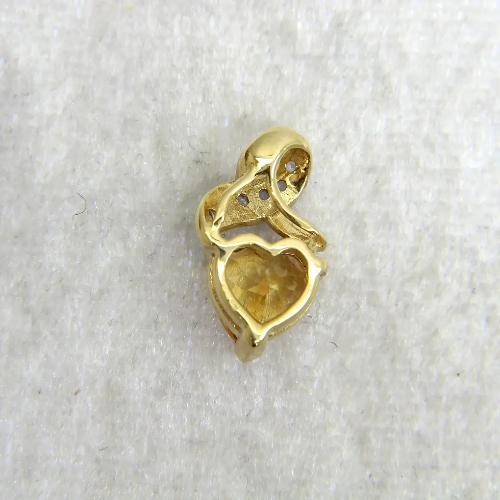 Thumbnail: 9ct Gold Citrine Topaz Heart Pendant
