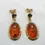 Thumbnail: 9ct Gold Amber Drop Earrings Front View