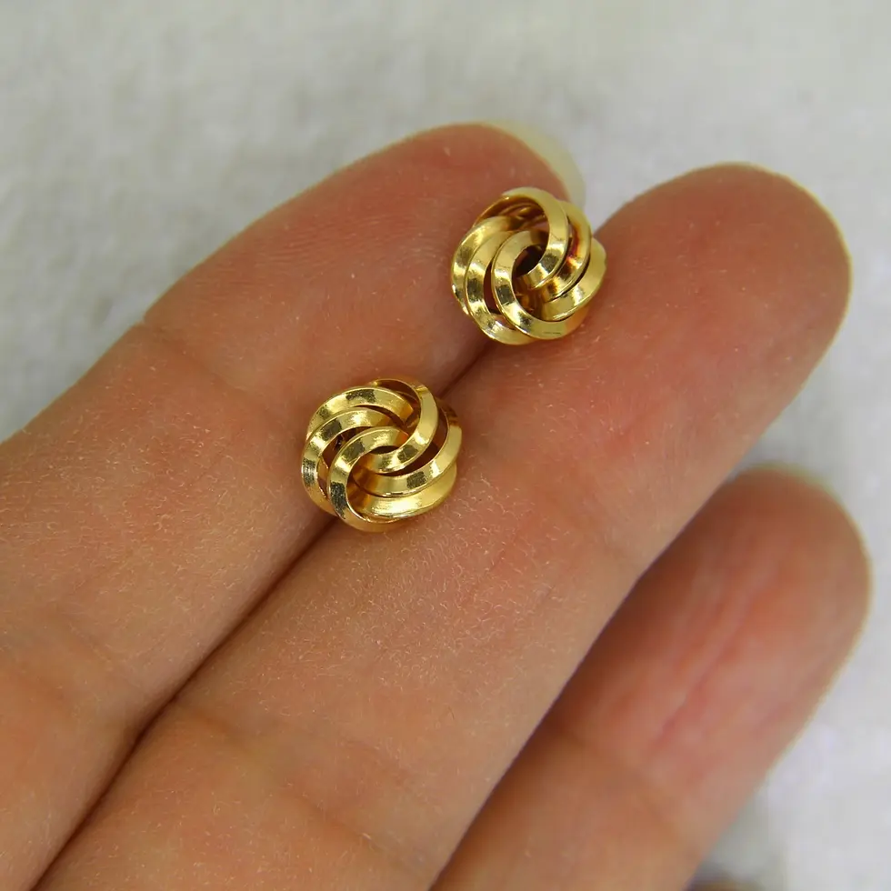 Thumbnail: 9ct Gold Knot Stud Earrings