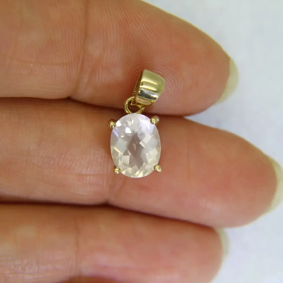 Thumbnail: 9ct Gold Natural Kunzite Pendant