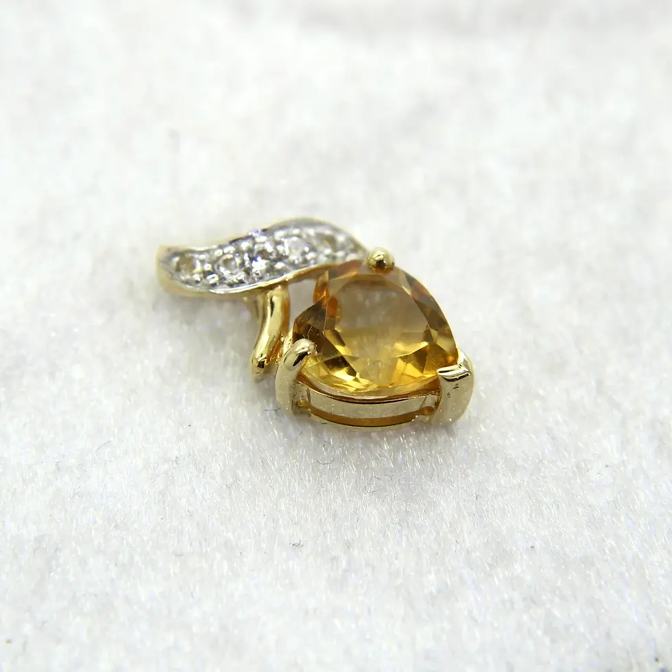 Thumbnail: 9ct Gold Citrine Topaz Heart Pendant