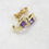 Thumbnail: 9ct Gold Natural Amethyst Hoop Earrings