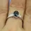 Thumbnail: 9ct White Gold Teal Green Sapphire Ring Size 6 3/4 - N