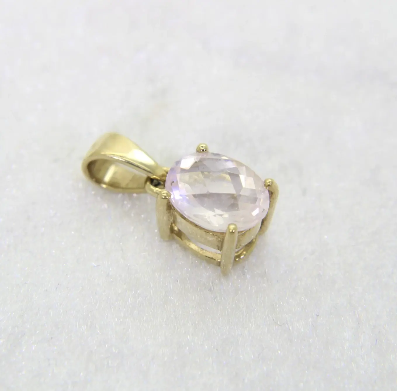 9ct Gold Natural Kunzite Pendant