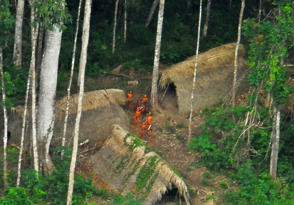 Tupi person in ancestral fashion