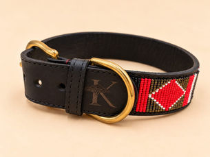 Collier Kijani & Co en cuir et perle Massai