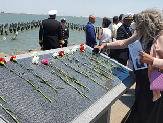 Three days after U.S. Secretary of the Navy Carlos Del Toro posthumously exonerated the remaining 256 Port Chicago defendants who were court-martialed for mutiny in 1944 he visited the historical site to participate in the 80th-year commemoration of the worst homefront disaster in the country.    Del Toro, a Cuban American, said the momentous occasion at the Port Chicago Naval Magazine Memorial on the Suisun Bay, 35 miles north of San Francisco in Contra Costa County was two-fold. He said the 90-minute ceremony on July 20 was to honor all who perished in the blasts and officially announce the absolving of Black men who were unjustly court-martialed for refusing to load bombs on naval cargo ships during World War II due to safety concerns. 