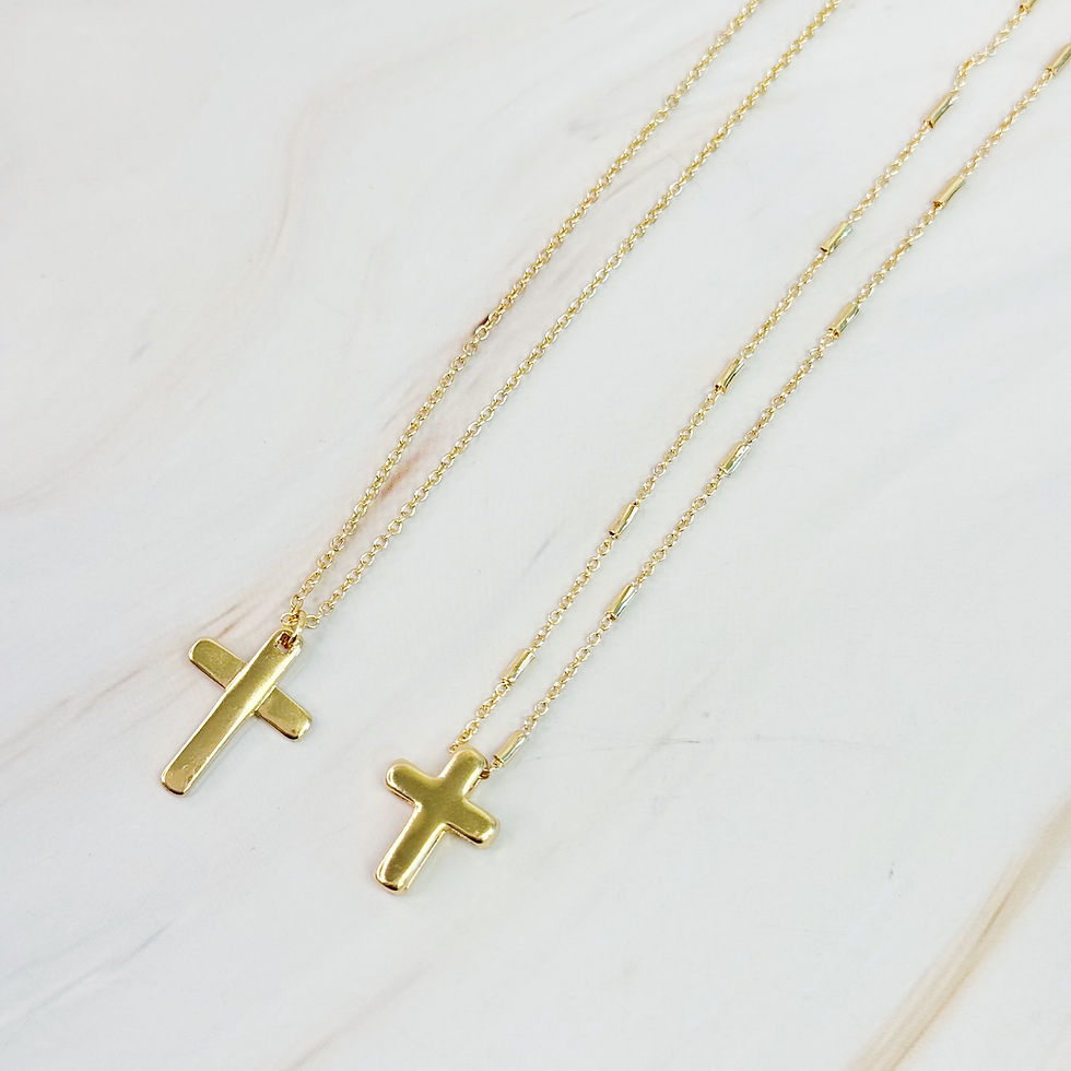 Thumbnail: Pretty Chain Cross Necklace Set Of 2