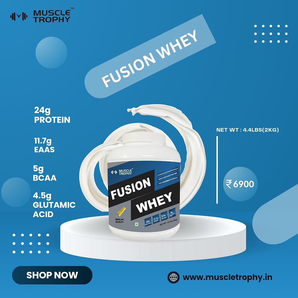 Thumbnail: MuscleTrophy Fusion Whey (Malai Kulfi, 4.4LBS, 60 Servings)