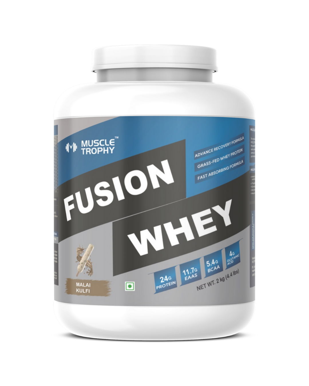 MuscleTrophy Fusion Whey (Malai Kulfi, 4.4LBS, 60 Servings)