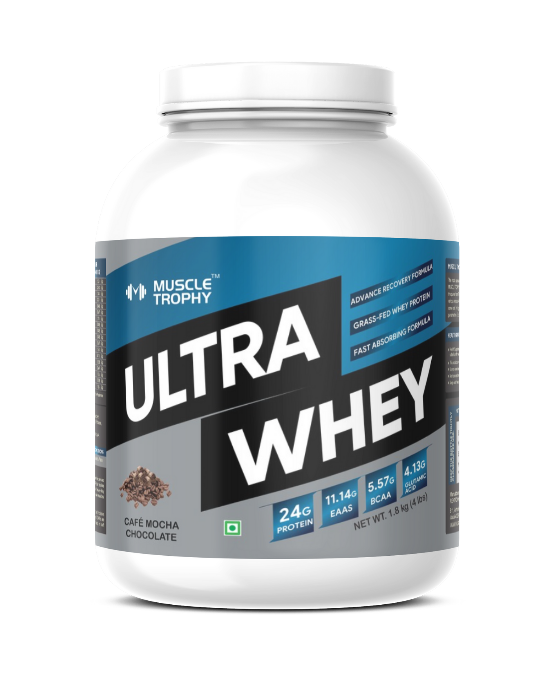 MuscleTrophy Ultra Whey (Cafe Mocha Chocolate, 4LBS, 54 Servings)