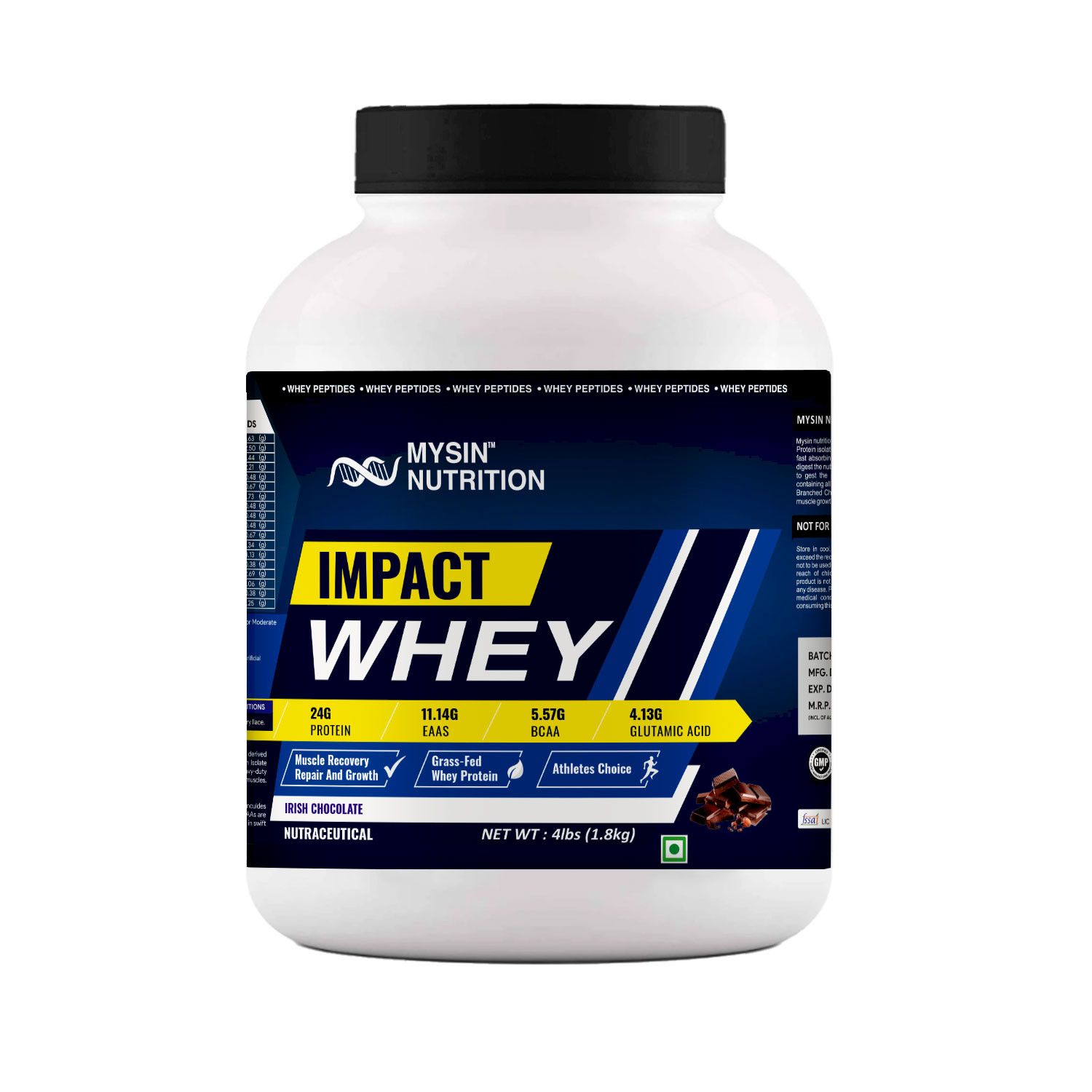 MYSIN NUTRITION IMPACT WHEY | 1.8kg | Irish Chocolate Flavour|