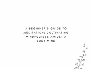 A Beginner's Guide to Meditation: Cultivating Mindfulness Amidst a Busy Mind