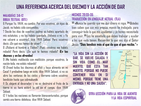 UNA REFERENCIA ACERCA EL DIEZMO Y LA ACCIÓN DE DAR