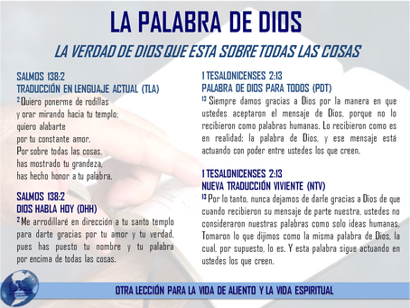 LA PALABRA DE DIOS - LA VERDAD DE DIOS QUE ESTA SOBRE TODAS LAS COSAS