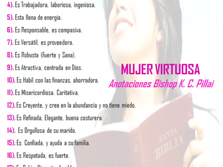MUJER VIRTUOSA - ANOTACIONES BISHOP K.C. PILLAI