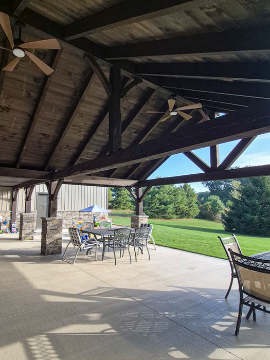 Large porch on a new house