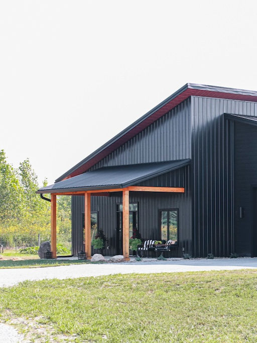 New Home with black siding